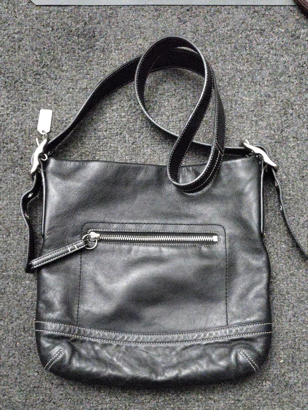 Coach Black Leather Shoulder Bag#1415
